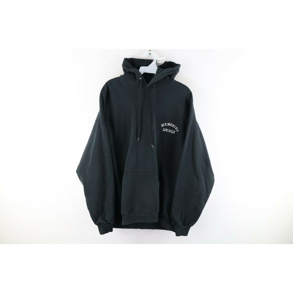 Vintage 90s Streetwear Mens Size Xl Faded Heavyweight Hoodie Sweatshirt Black